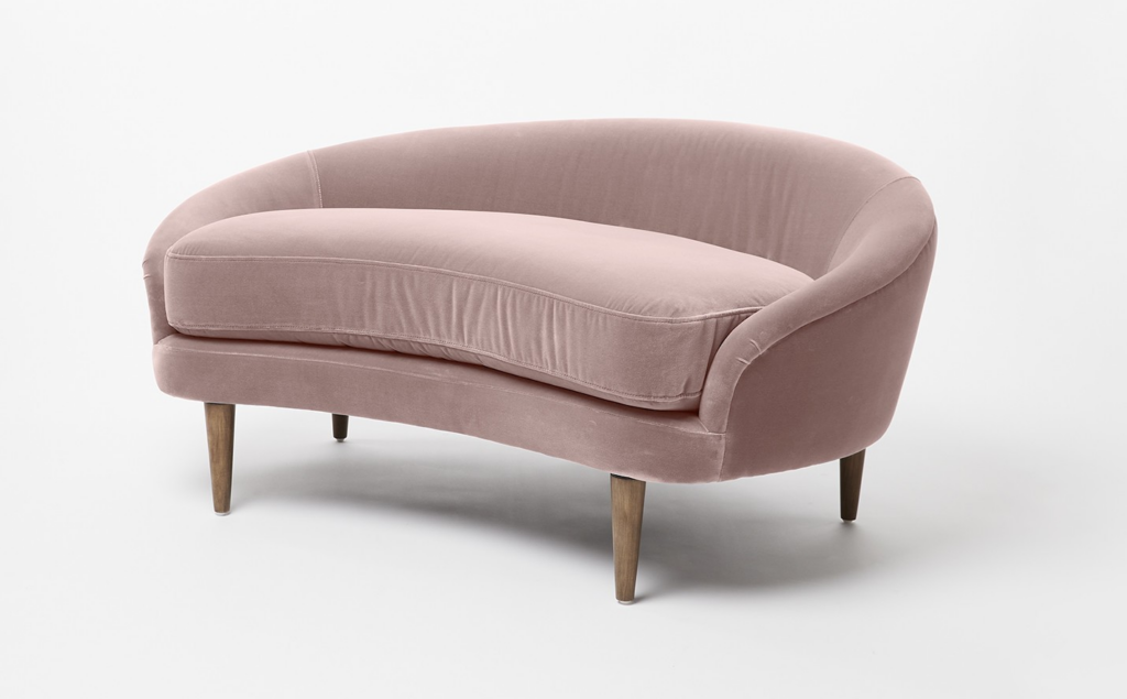 Двухместный диван пыльно-розовый