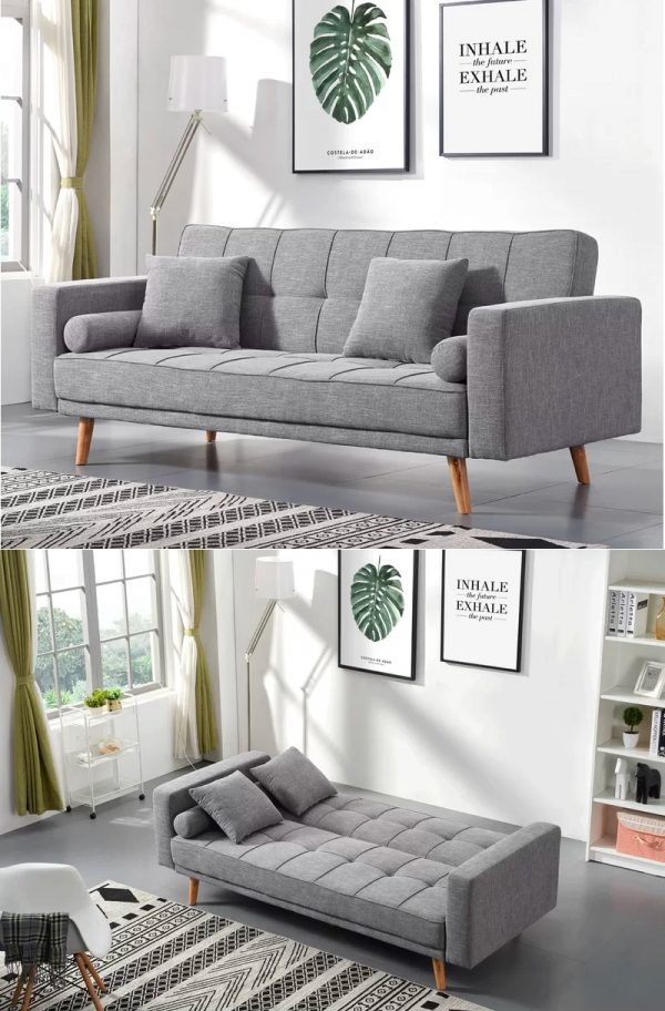 Серый раскладной диван