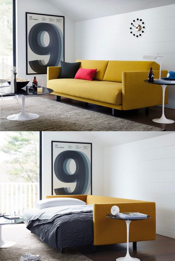 Желтый диван кровать