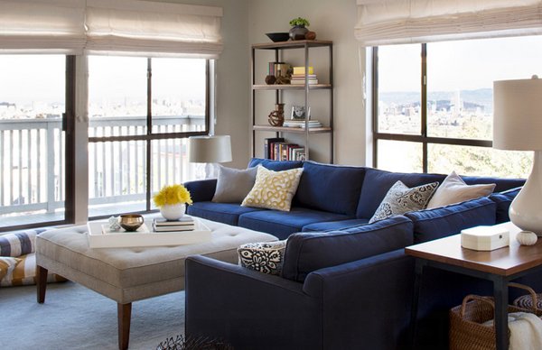 Синий диван угловой дизайнерский